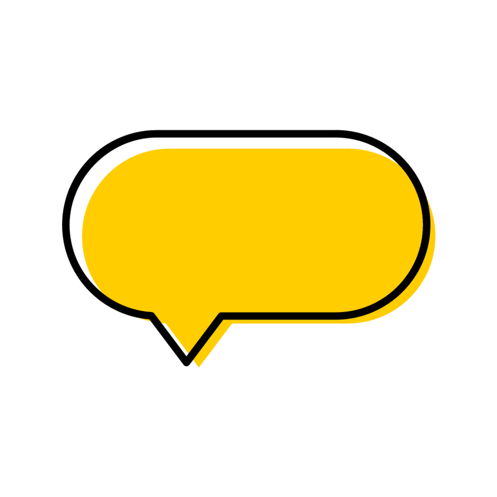 Illustration of a single speech bubble.